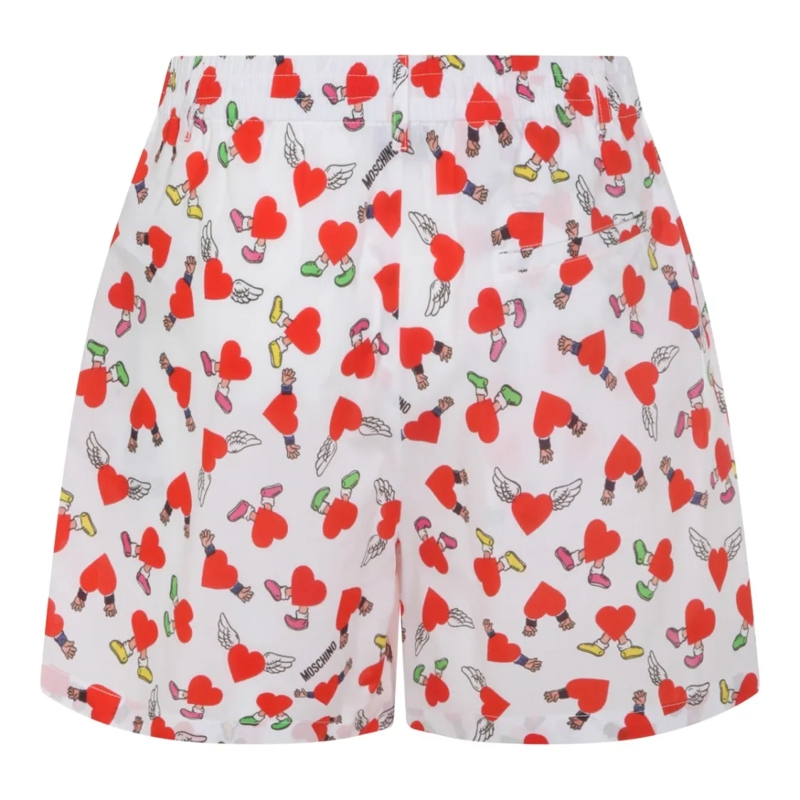 Moschino Legere Shorts White Shorts With Playful Heart Motif White