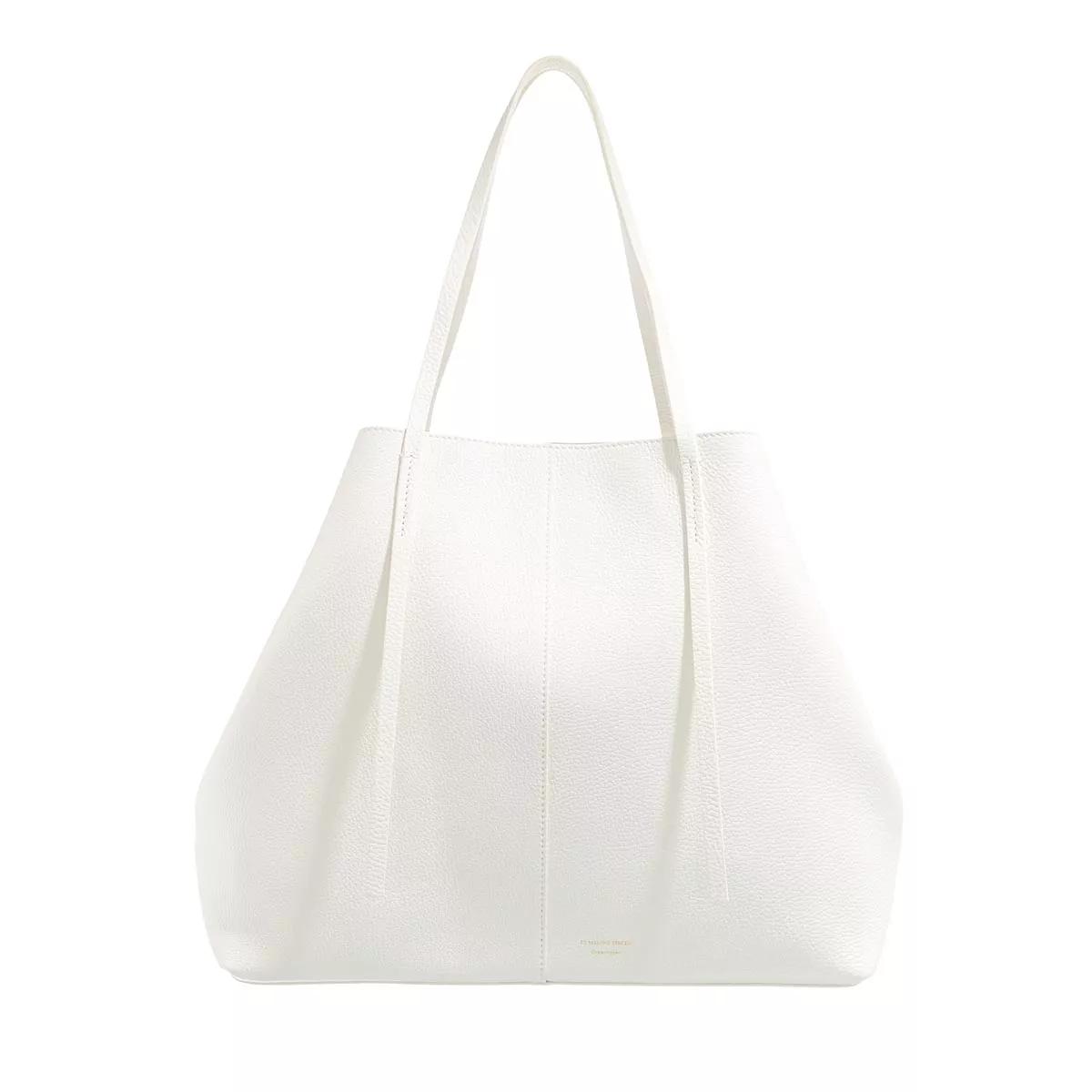 White best sale leather tote