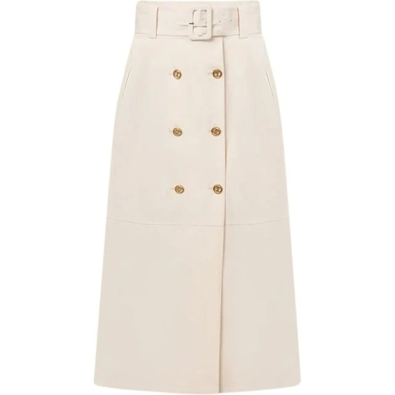 Twin-Set Jupe midi Skirts Parchment beige
