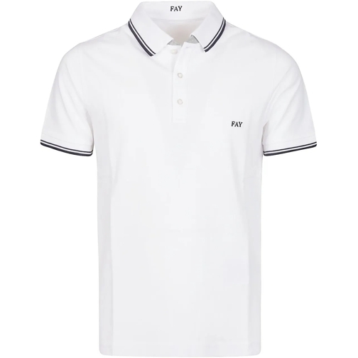 Fay Polo shirt Piquet Double Collar Polo Shirt White weiß