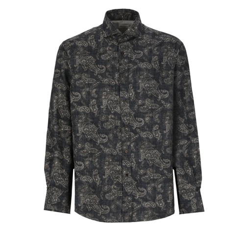 Brunello Cucinelli Hemden Paisley Shirt Black