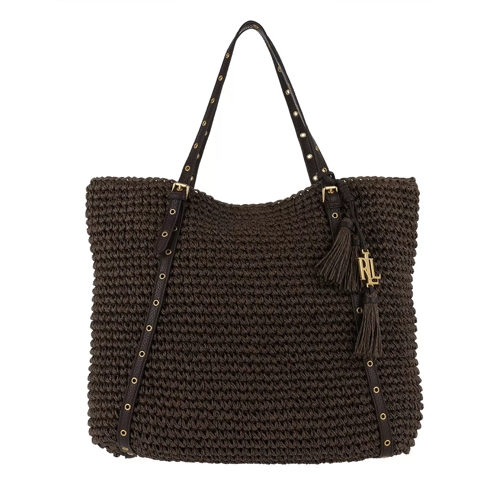 Lauren Ralph Lauren Hayden Tote Dark Chocolate Basket Bag