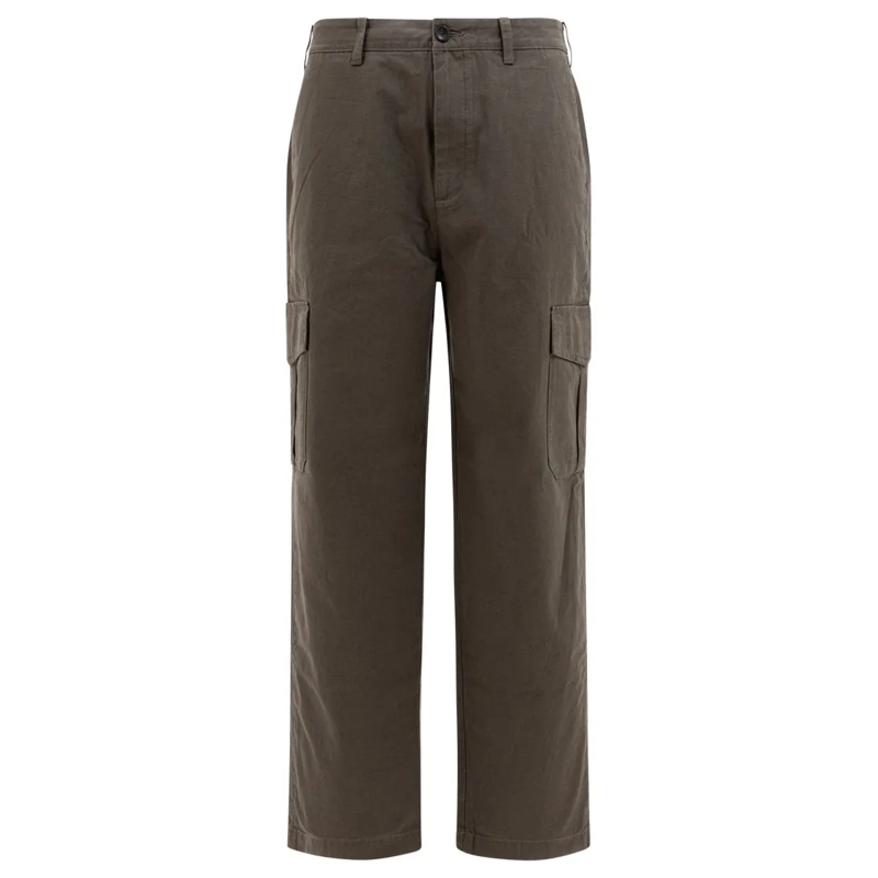 Vince Jeans Cotton And Linen Cargo Trousers Green
