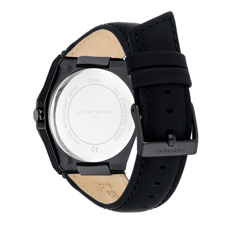 Liebeskind Berlin Quarzuhr Echtleder Vintage Classic schwarz(Image 3)