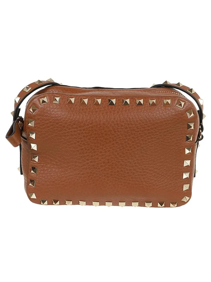 Valentino Shoppers Cross Body Bag Rockstud in bruin