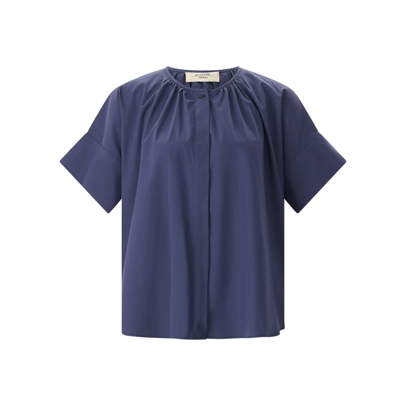 WEEKEND Max Mara Bluse Hemdbluse Educata aus Baumwolle blau