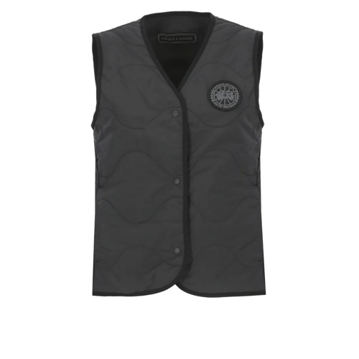 Canada Goose Sleeveless Quilted With Logo Black Übergangsjacke