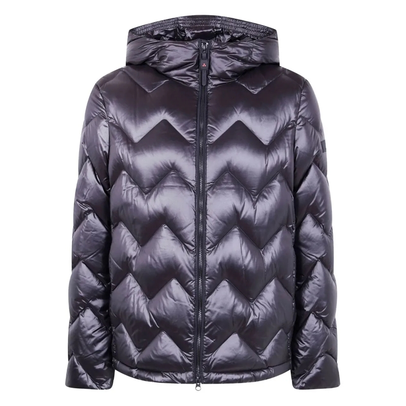 Peuterey Doudoune Chevron Quilted Puffer Jacket With Hood Grey