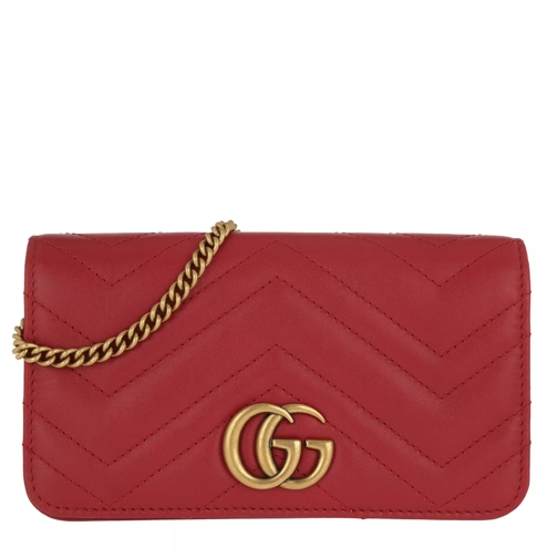 Gucci GG Marmont Matelassé Super Mini Bag Leather Red Crossbody Bag
