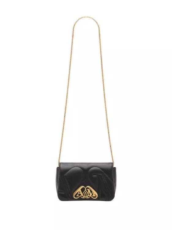 Alexander mcqueen Shoppers The Seal Mini Black Bag in zwart