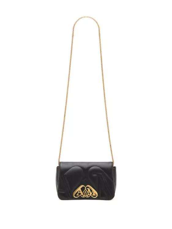 Alexander mcqueen Shoppers The Seal Mini Black Bag in zwart