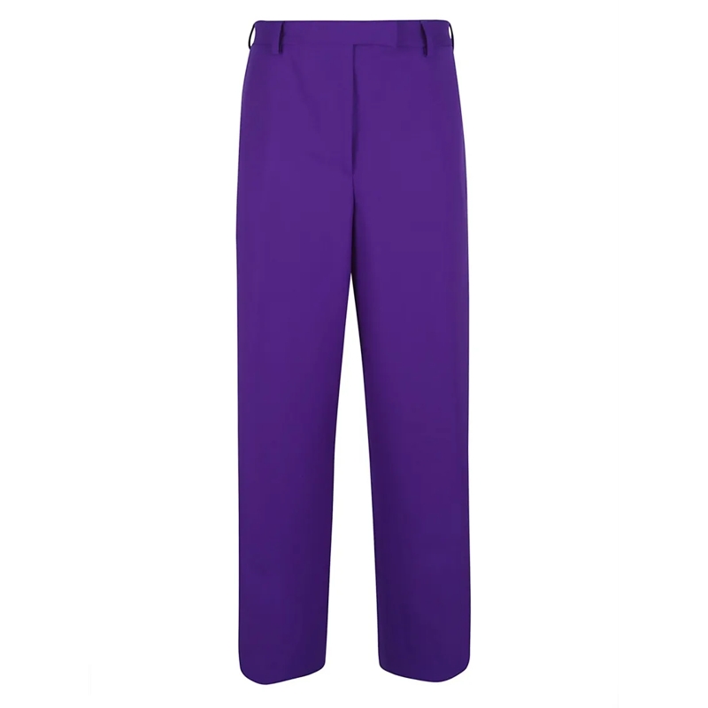 Dries Van Noten  Cropped Straight-Leg Trousers In Wool Blend Purple