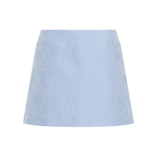 Dolce&Gabbana Glicine Brocade Mini Skirt Blue Mini-Röcke