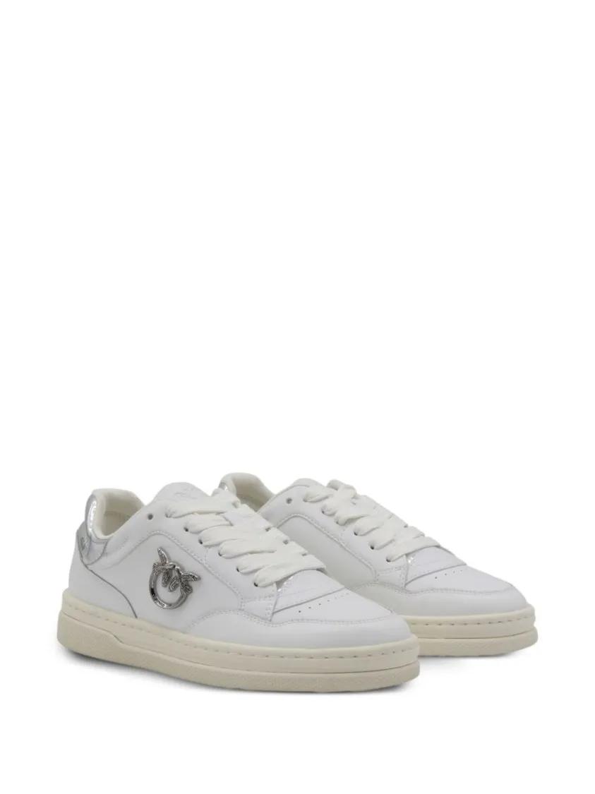 Thumbnail - Pinko Low-Top Sneaker - White Leather Sneakers With Metallic Accents - Gr. 37 (EU) - in Weiß - für Damen