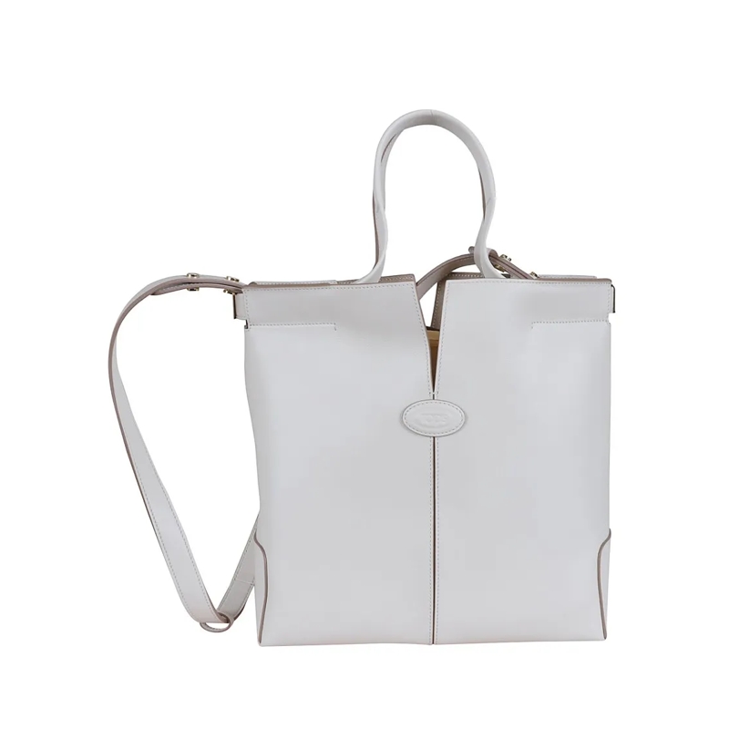 Tod's Sac à bandoulière Structured Leather Shoulder Bag White
