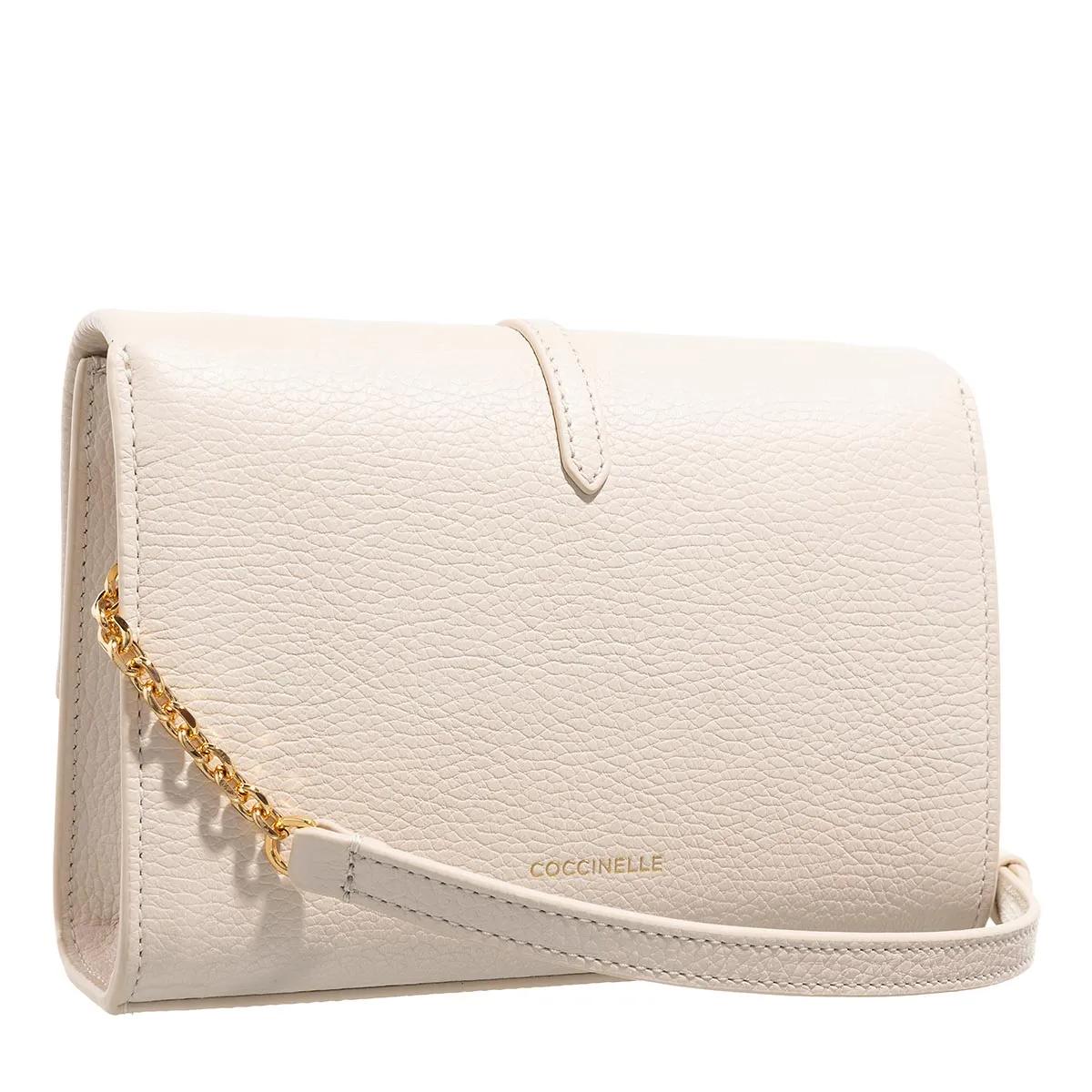 Coccinelle Leren Crossbody Tas Metalen Detail White Dames