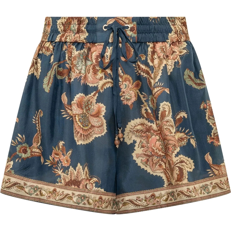 Zimmermann Shorts Aster Short Relaxed con Stampa Floreale dunkelblau