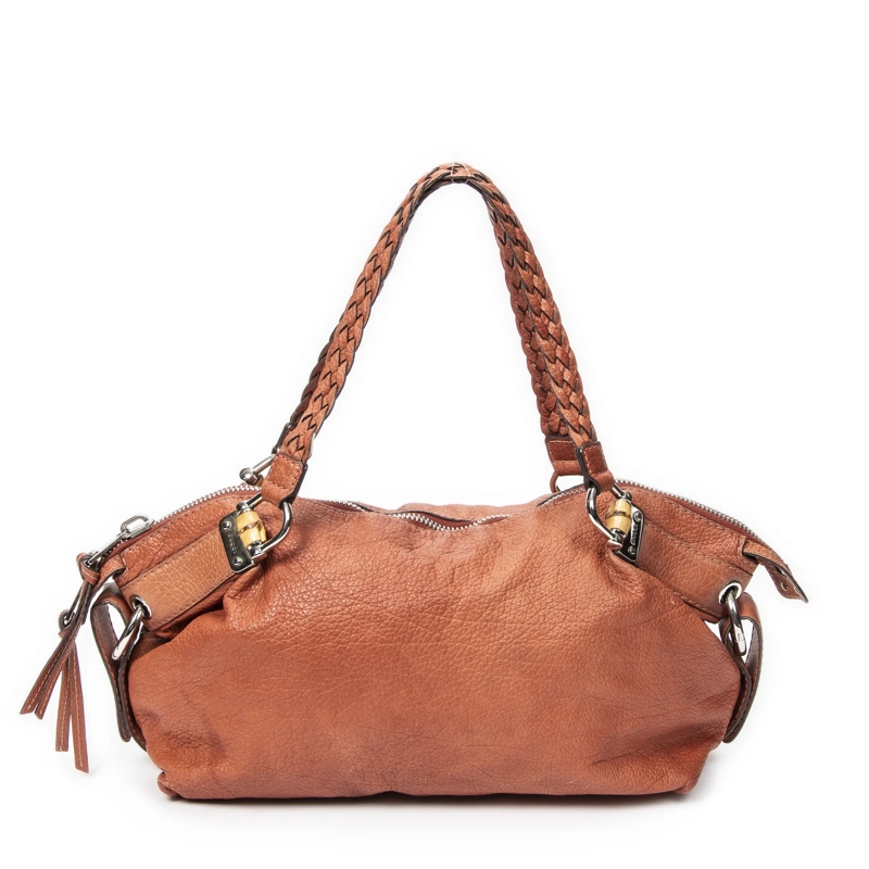 Gucci Crossbody Bag Large Bamboo Bar Boston orange