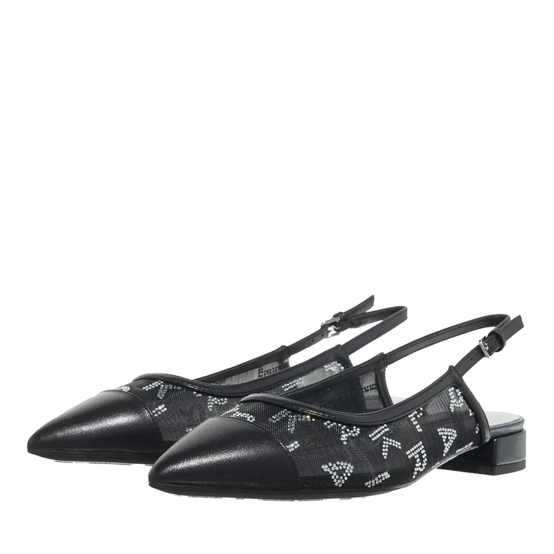 Karl Lagerfeld Sandalen Kerrie Rhinestone Sling Black Mesh W/Silver(Image 3)