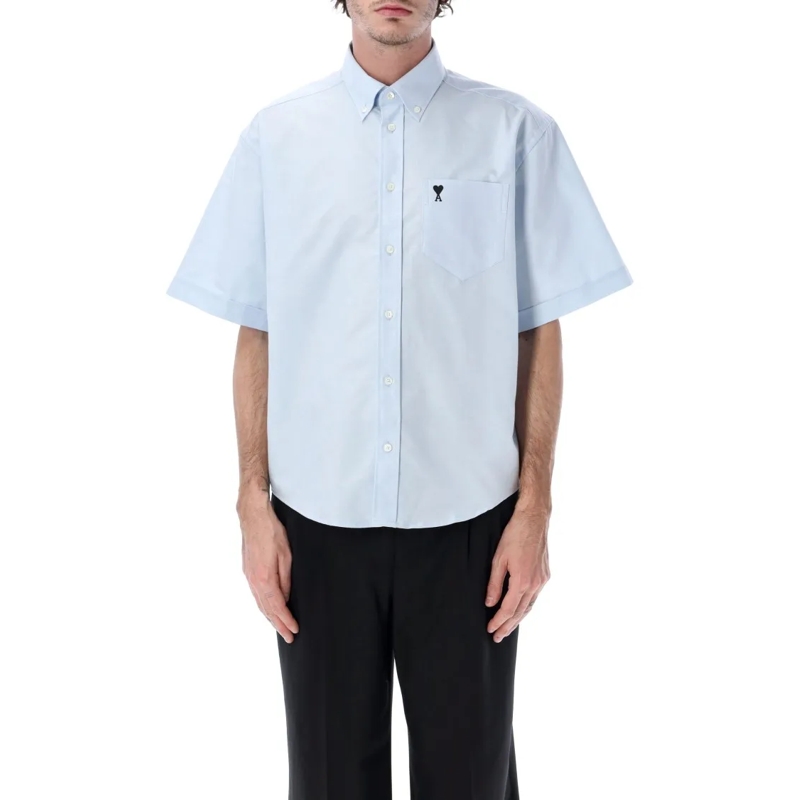 AMI Paris Hemd Adc Bowling Shirt Blue