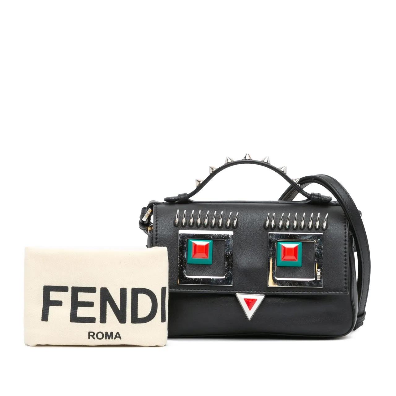 Fendi Micro Hypnoteyes Double Baguette Satchel schwarz Tote