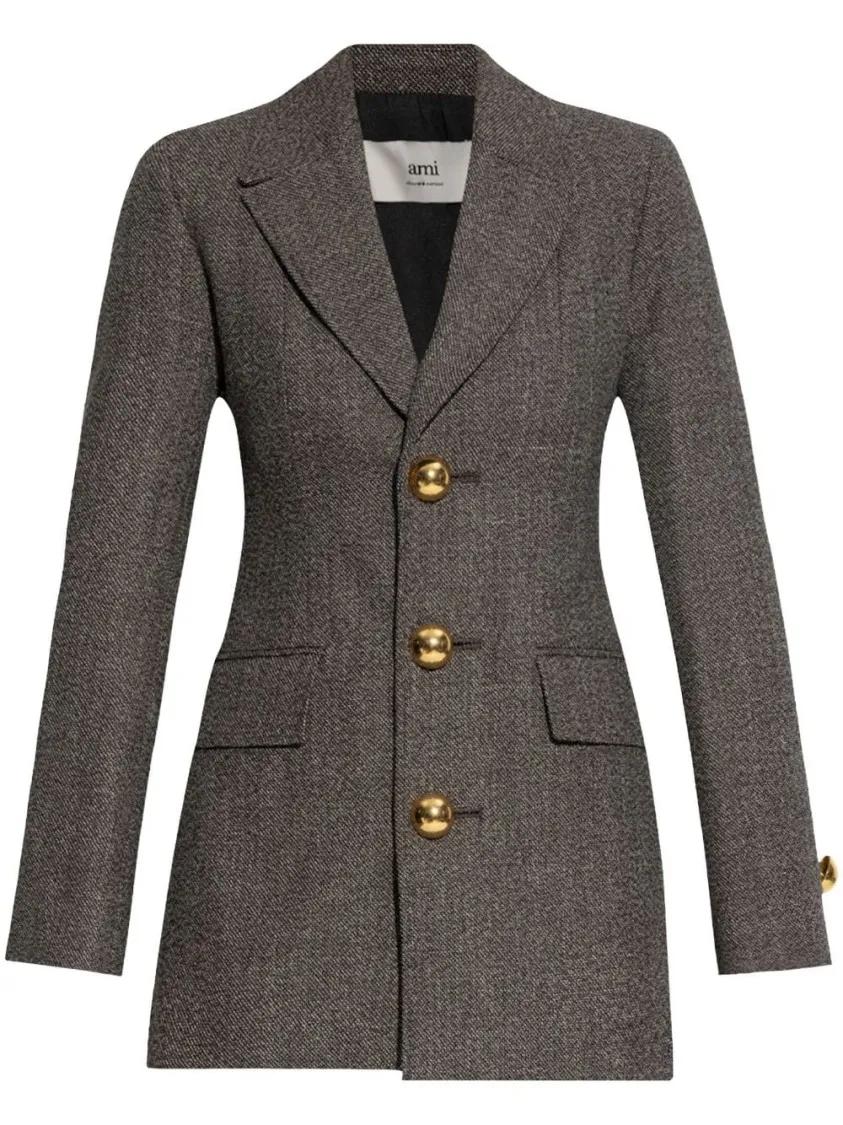 Thumbnail - AMI Paris - Single-Breasted Blazer - Größe 36 - braun
