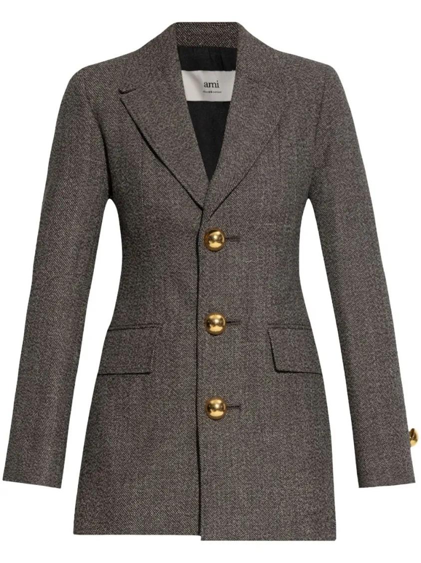 AMI Paris - Single-Breasted Blazer - Größe 36 - braun