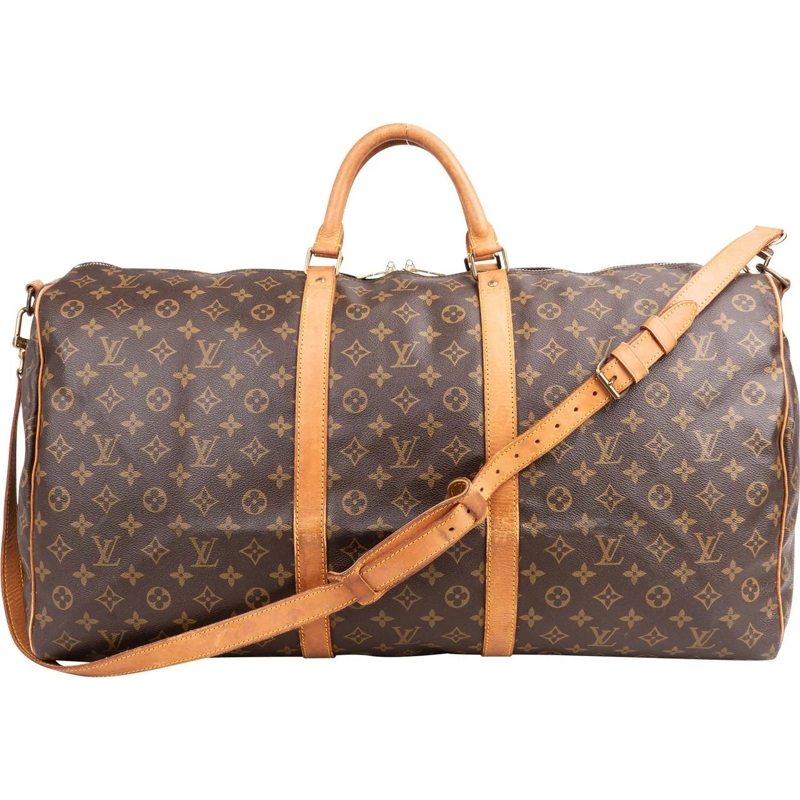 Louis Vuitton Tote Louis Vuitton Canvas Monogram Keepall 60 Bandoulie braun