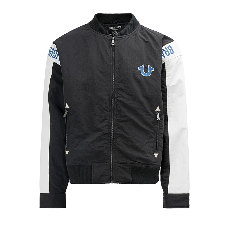 True Religion Daunenjacke - Chopper Jacke- Gestickte und bedruckte Logos-  multicolor