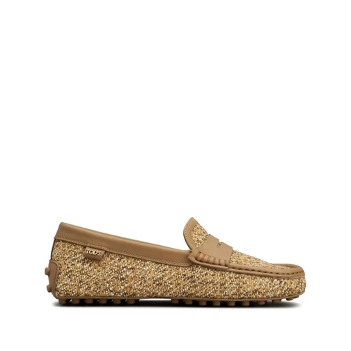 Tod's Ballerine Textured Upper Slip-On Moccasin Shoes With Rubber  Neutrals
