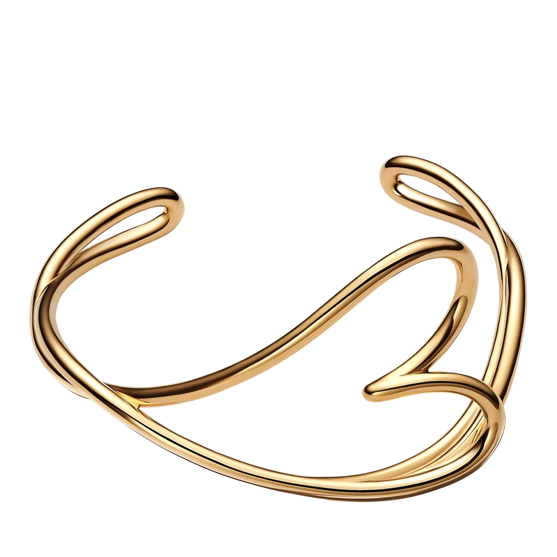 Pandora Armband Organically Shaped Heart Bangle 14k Gold-plated unique metal blend(Image 3)