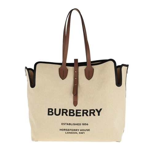 Burberry Logo Soft Belt Tote Malt Brown Rymlig shoppingväska