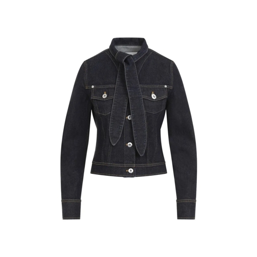 Lanvin Jeans-Jacken Jacket With Lavallière Collar Blue