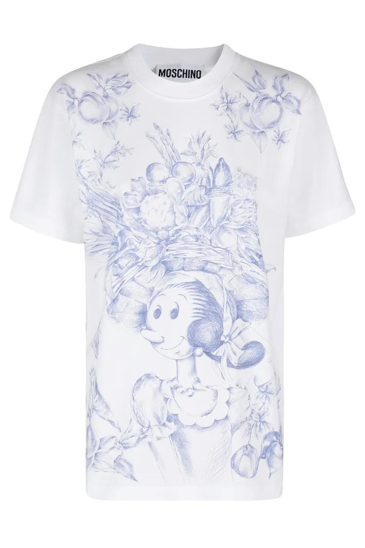 Thumbnail - Moschino - Playful Front Print T-Shirt - White - Größe XS - weiß