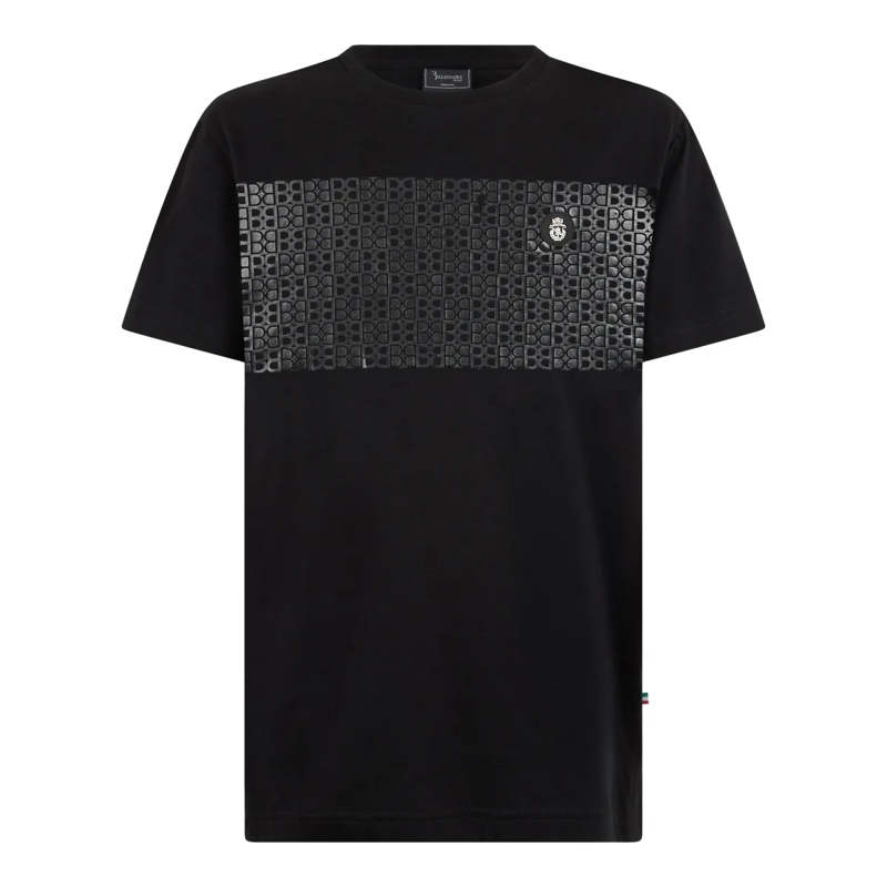 BILLIONAIRE T-Shirt Round Neck T-Shirt Stripe Monogram schwarz
