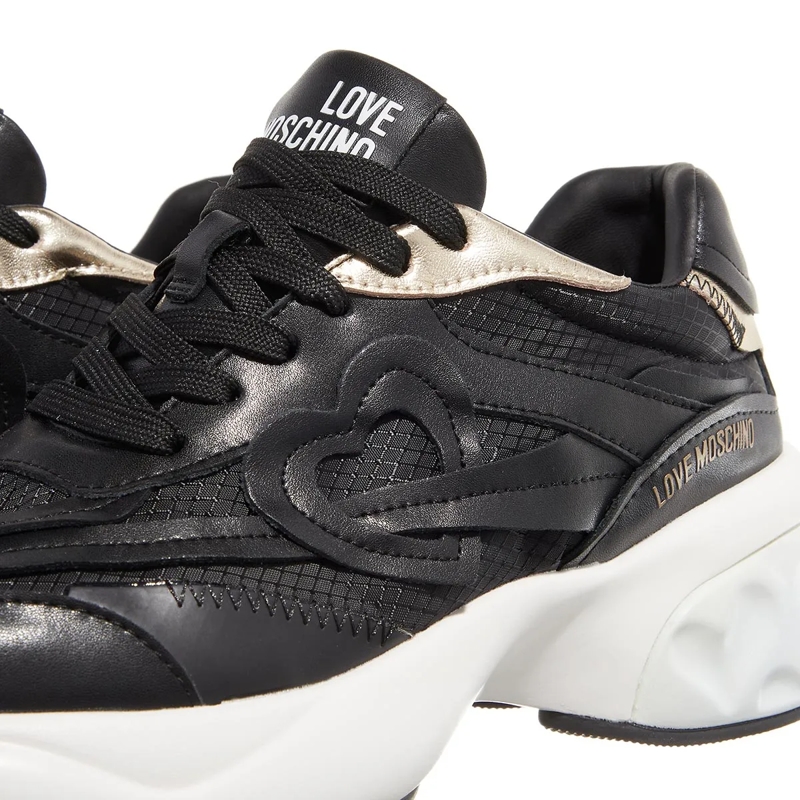 Love Moschino Sneaker basse Sneakers Donna Nero+Nero+Platino(Image 3)