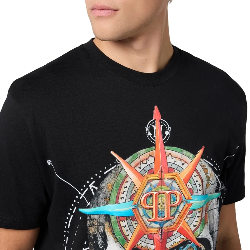 Philipp Plein T-Shirt Round Neck T-Shirt Wind Rose Skull schwarz(Image 5)