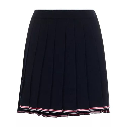 Thom Browne Navy Blue Pleated Skirts Black 