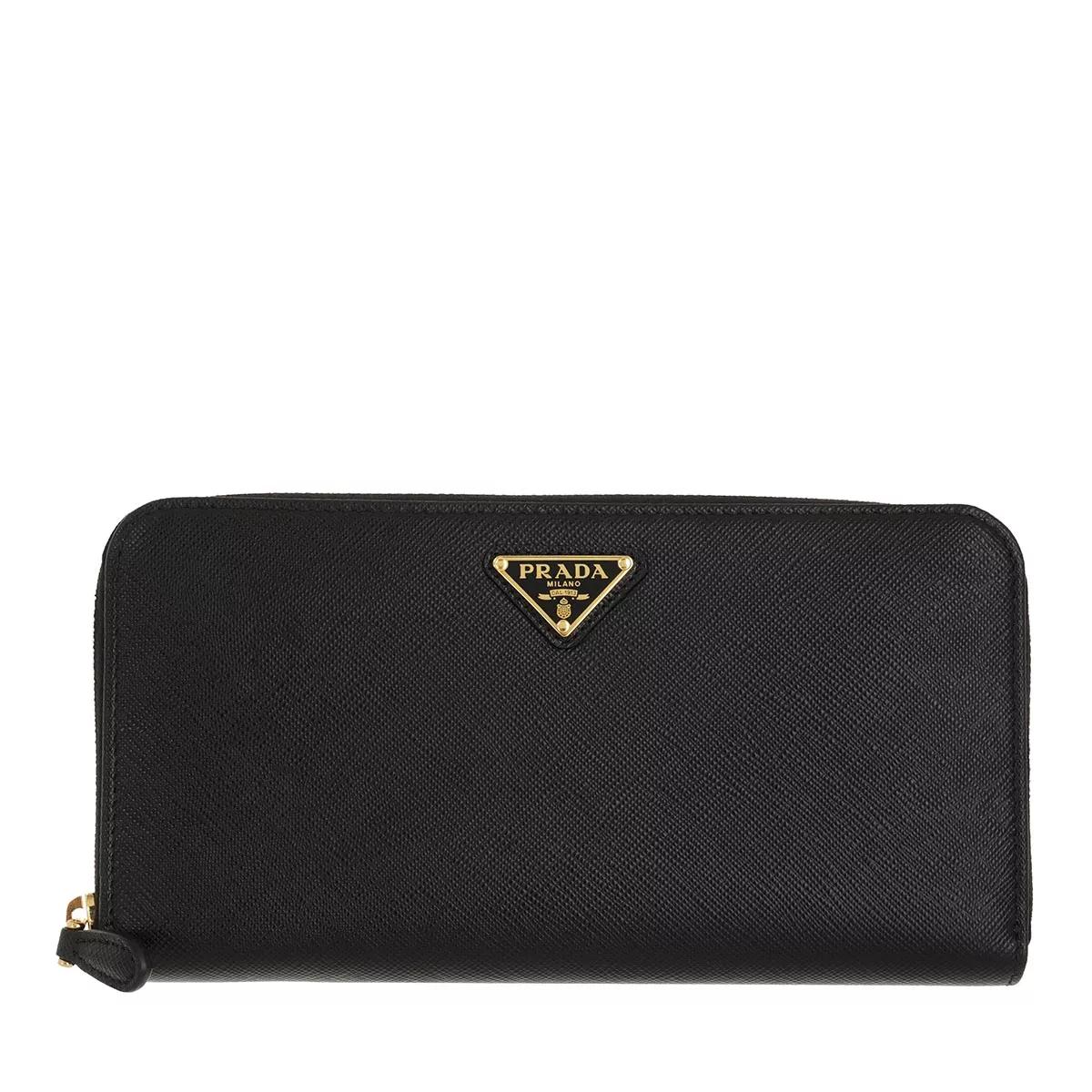 Prada Portemonnaie - Classic Zip Wallet Saffiano Logo Triangolo - Gr. unisize - in Schwarz - für Damen