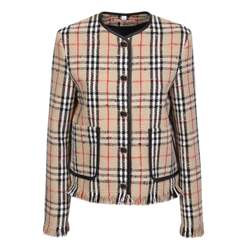 Burberry Beige Jacket With Vintage Check Pattern Brown 