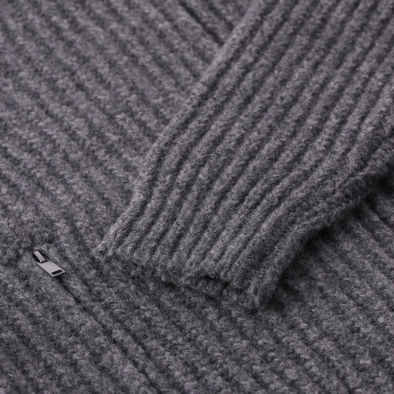 Roberto Collina Pullover Strickjacke aus Woll-Mix grau(Image 4)
