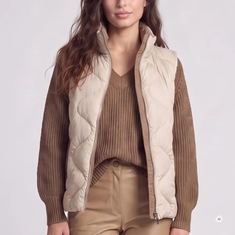 Marc Aurel Weste Weste- Leistentaschen mit Kontrastdetails- regu beige(Image 3)