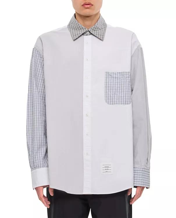 Thumbnail - Thom Browne - Oversized Cotton Shirt - Größe 3 - grau