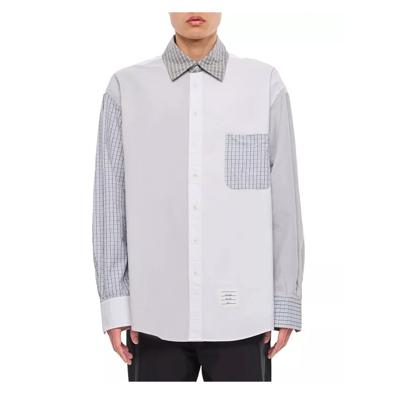 Thom Browne Chemise Oversized Cotton Shirt Grey