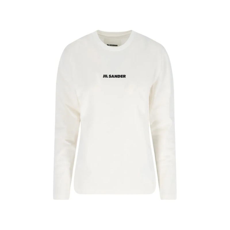 Jil Sander Pullover Logo Sweater – White White