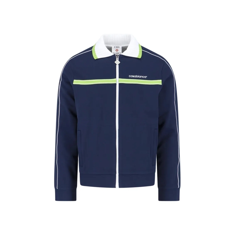 Casablanca Pull Classic Ribbed Knit Sweater With Timeless Design Blue