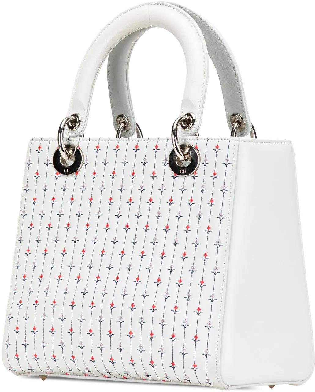 Thumbnail - Christian Dior Hobo Bags - Medium Calfskin Embroidered Flower Lady Dior - Gr. unisize - in Weiß - für Damen