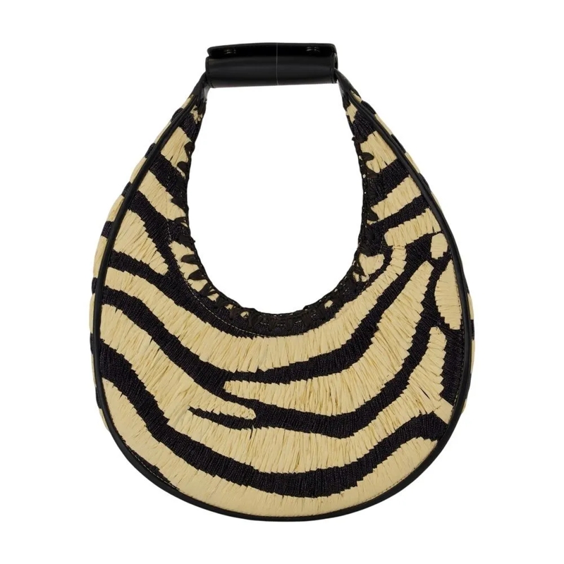 Staud Tote Moon Handbag - Raphia - Multi Multicolor