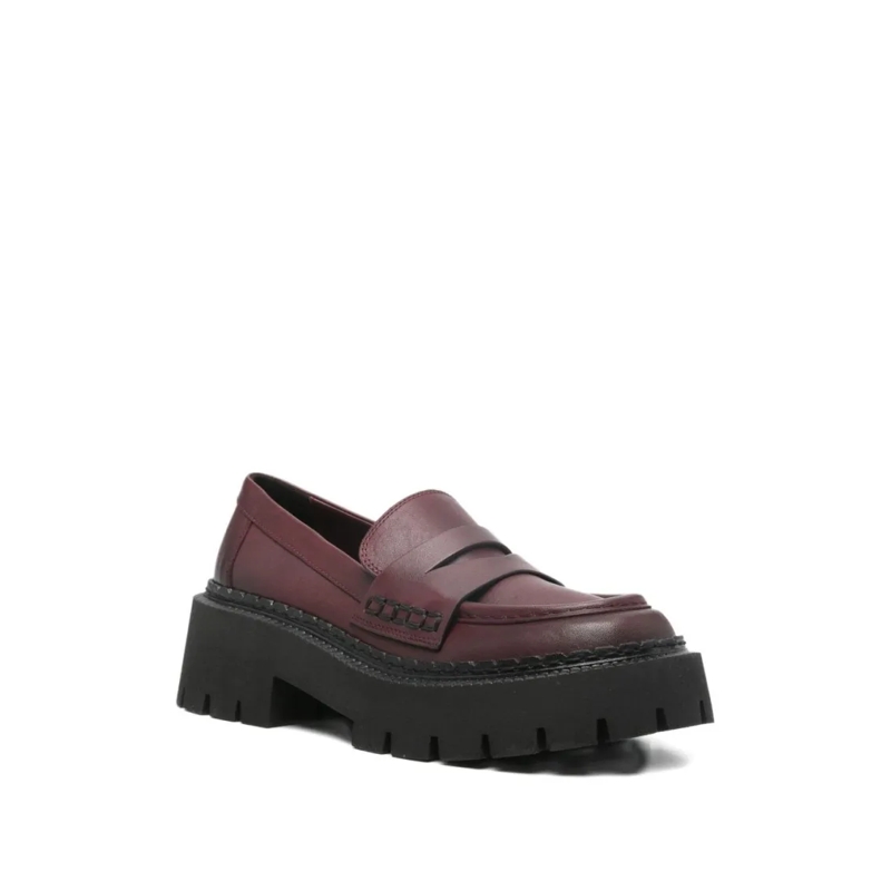 Vic Matié Balletschoenen Penny Loafer Flat Shoes With Chunky Lug Sole Brown