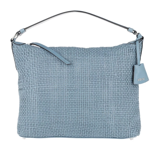 Abro Mini Eleonor Weave Leather Shoulder Shopper Light Blue Hobo Bag